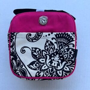 Spartina 449 Daufuskie Island Insulated Lunch Bag Pink Black Floral Paisley New